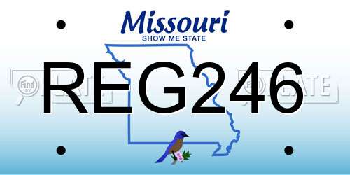 REG246 Missouri License Plate