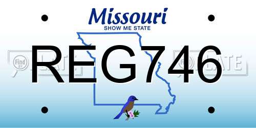 REG746 Missouri License Plate