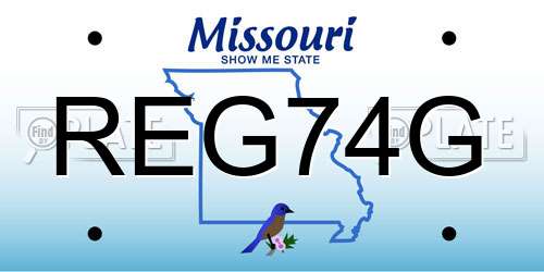 REG74G Missouri License Plate