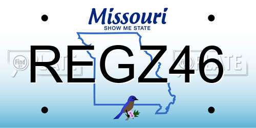 REGZ46 Missouri License Plate