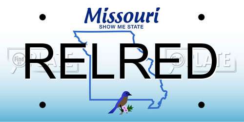 RELRED Missouri License Plate