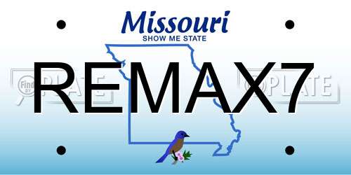 REMAX7 Missouri License Plate