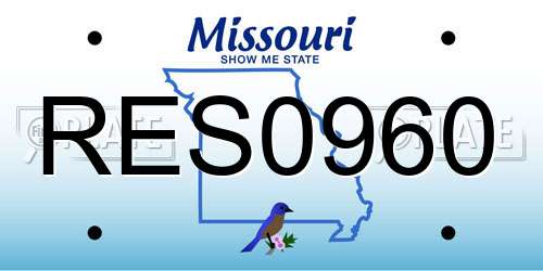 RES0960 Missouri License Plate