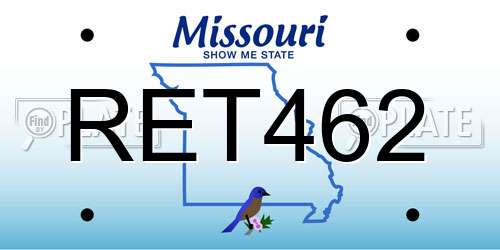 RET462 Missouri License Plate