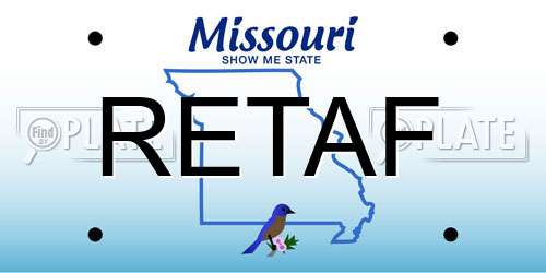 RETAF Missouri License Plate