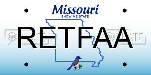 RETFAA Missouri License Plate