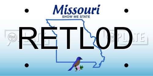 RETL0D Missouri License Plate