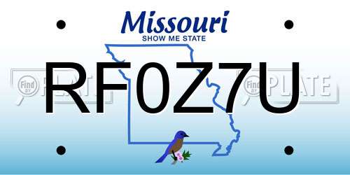 RF0Z7U Missouri License Plate
