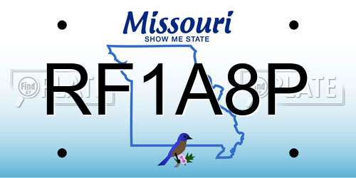 RF1A8P Missouri License Plate