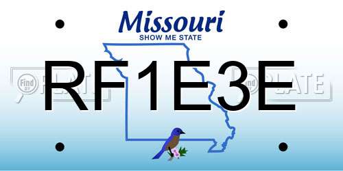RF1E3E Missouri License Plate