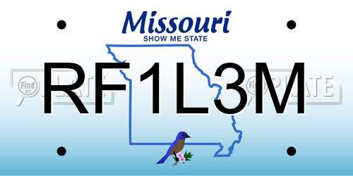 RF1L3M Missouri License Plate
