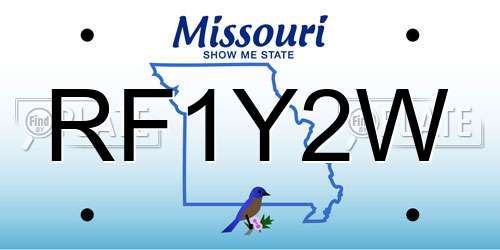 RF1Y2W Missouri License Plate