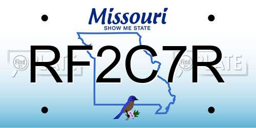 RF2C7R Missouri License Plate