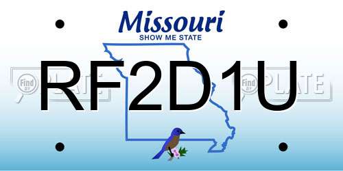 RF2D1U Missouri License Plate