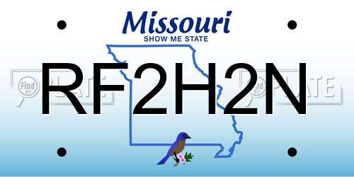 RF2H2N Missouri License Plate