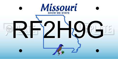RF2H9G Missouri License Plate