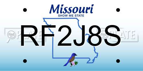 RF2J8S Missouri License Plate