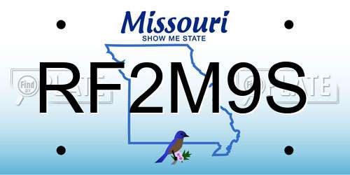 RF2M9S Missouri License Plate