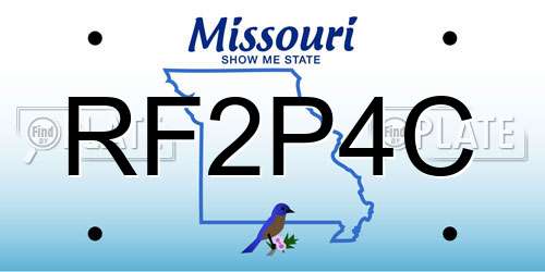 RF2P4C Missouri License Plate