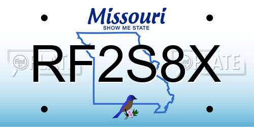 RF2S8X Missouri License Plate