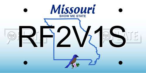 RF2V1S Missouri License Plate