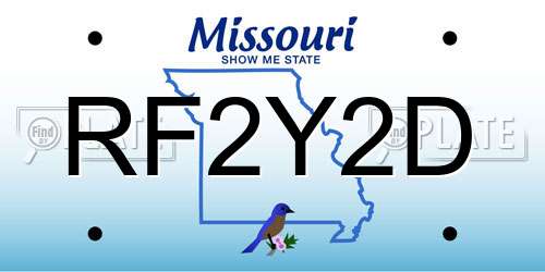 RF2Y2D Missouri License Plate