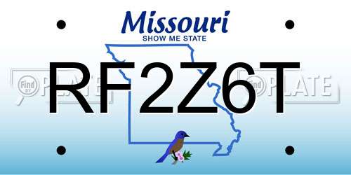RF2Z6T Missouri License Plate