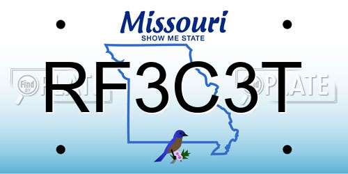 RF3C3T Missouri License Plate