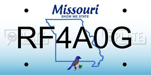 RF4A0G Missouri License Plate