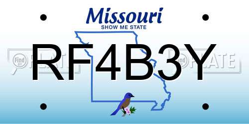 RF4B3Y Missouri License Plate