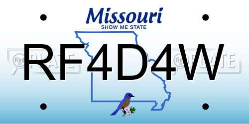 RF4D4W Missouri License Plate