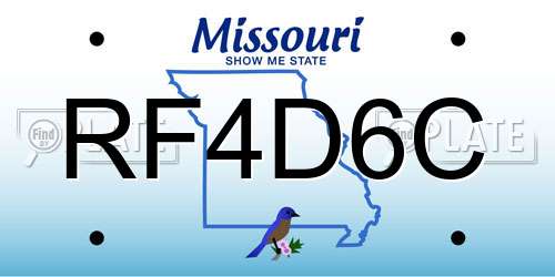 RF4D6C Missouri License Plate