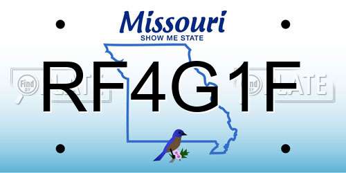 RF4G1F Missouri License Plate