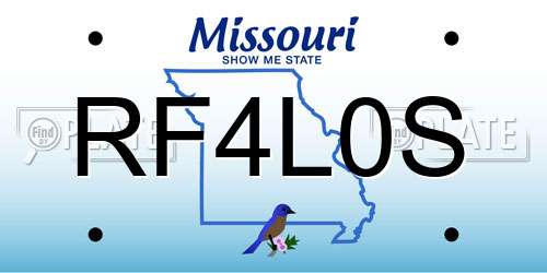 RF4L0S Missouri License Plate