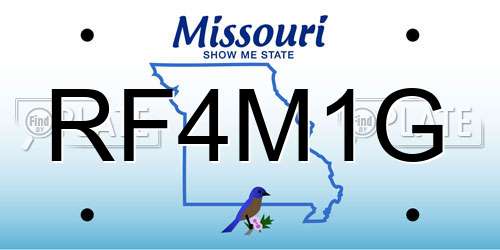 RF4M1G Missouri License Plate