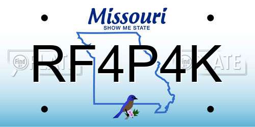 RF4P4K Missouri License Plate