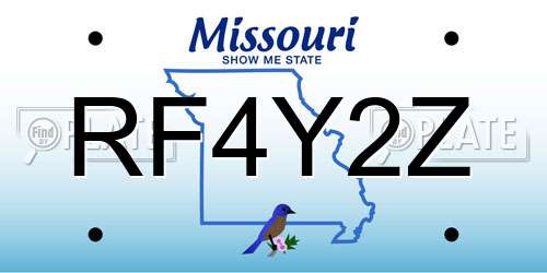 RF4Y2Z Missouri License Plate