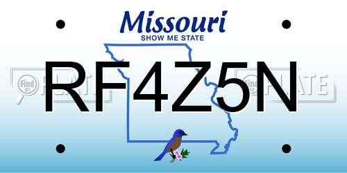 RF4Z5N Missouri License Plate