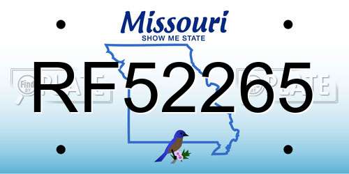 RF52265 Missouri License Plate