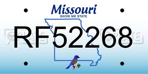 RF52268 Missouri License Plate