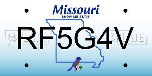 RF5G4V Missouri License Plate