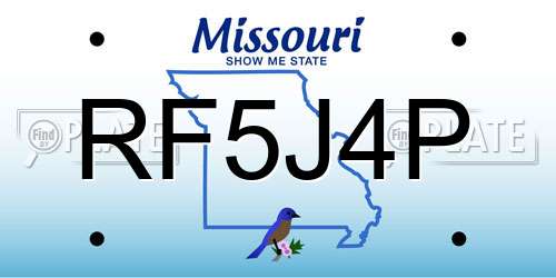 RF5J4P Missouri License Plate