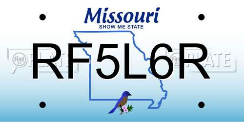 RF5L6R Missouri License Plate