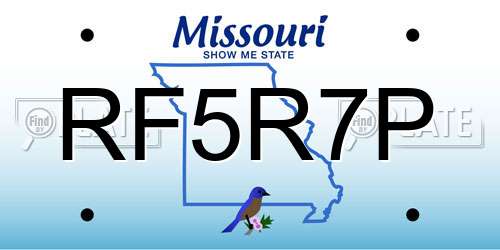 RF5R7P Missouri License Plate