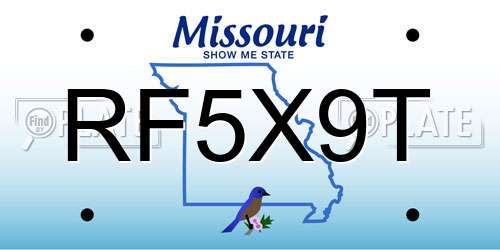 RF5X9T Missouri License Plate