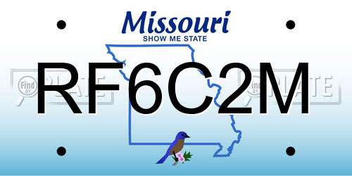 RF6C2M Missouri License Plate