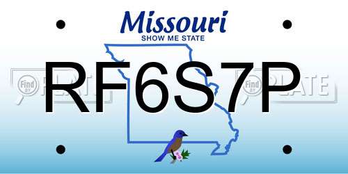 RF6S7P Missouri License Plate