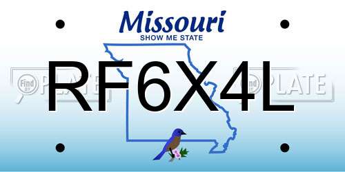RF6X4L Missouri License Plate