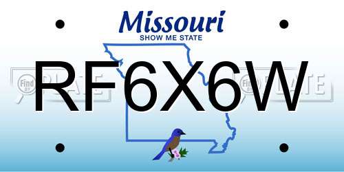 RF6X6W Missouri License Plate