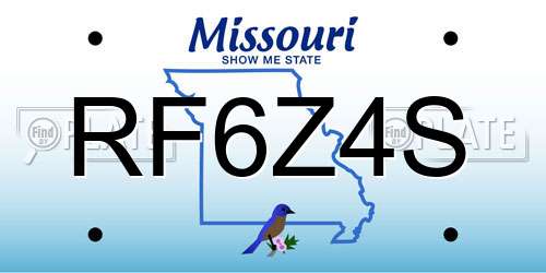 RF6Z4S Missouri License Plate